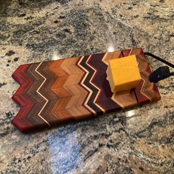 Chevron pattern cheese board